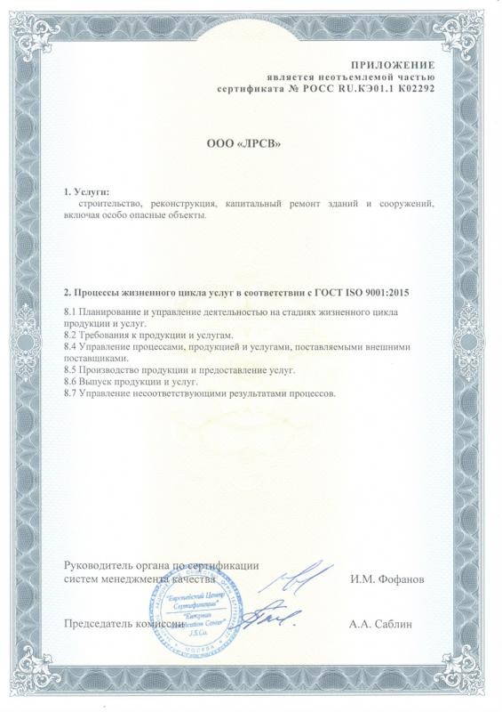 Сертификат соответствия (оборотная сторона) 